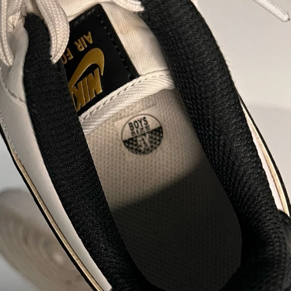 Air Force ones black gold sneaker shoes